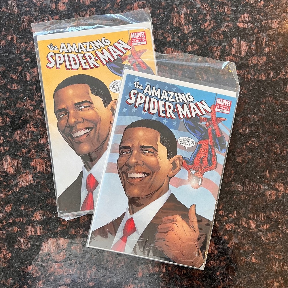 Marvel Comic Book, The Amazing Spider-Man #583 2nd and 3rd Print Barrack Obama